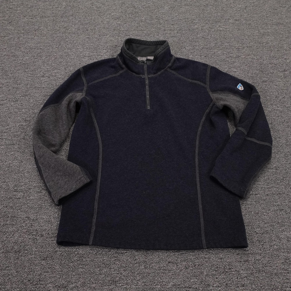 Kuhl Sweater Youth Small 7-8 Blue Gray Colorblock Kashmira 1/4 Zip Pullover